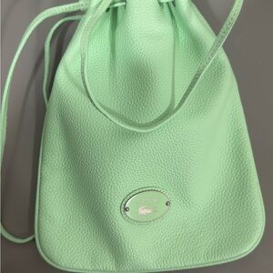 Lacoste Light Green Leather Shoulder Bag
